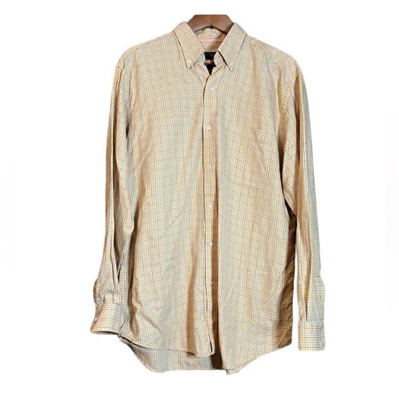 Bobby Jones yellow plaid woven shirt size large - Picture 1 of 15